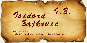 Isidora Bajković vizit kartica